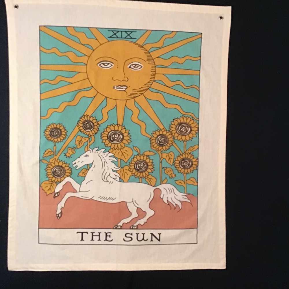 Tarot Tapestry Wall Hanging Magical Sun,Moon,Star Set of 3 NWOT.